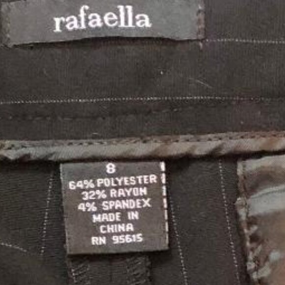 rafaella, Black with Grey pinstripe, dressy, straight leg pants, Sz: 8, NWT - Picture 4 of 12